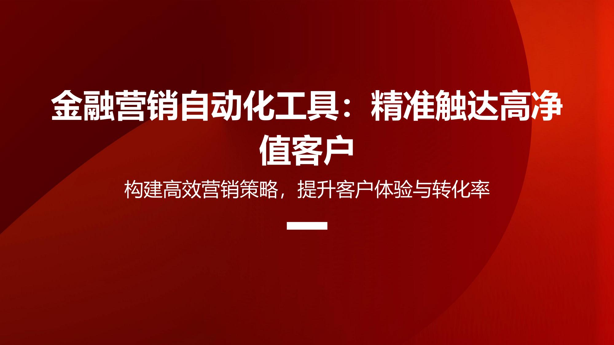 金融营销自动化工具：精准触达高净值客户