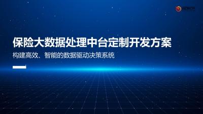 保险大数据处理中台定制开发方案