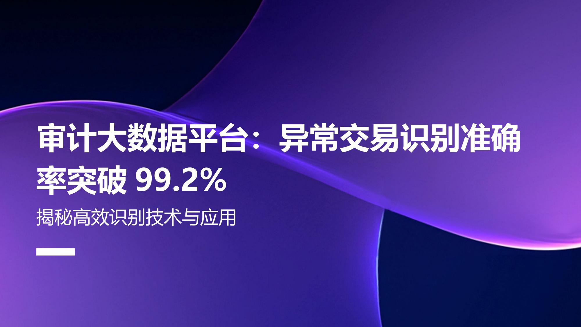 审计大数据平台：异常交易识别准确率突破99.2%