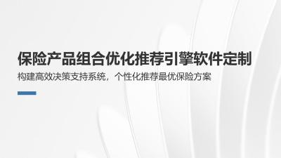 保险产品组合优化推荐引擎软件定制