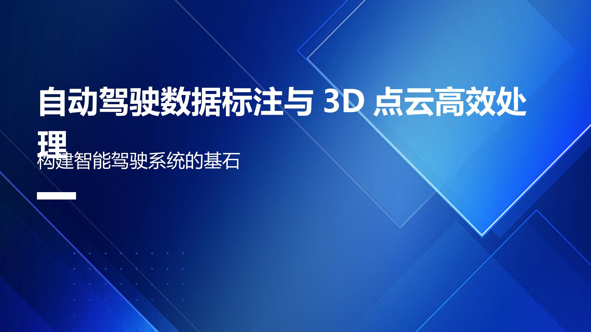 自动驾驶数据标注与3D点云高效处理
