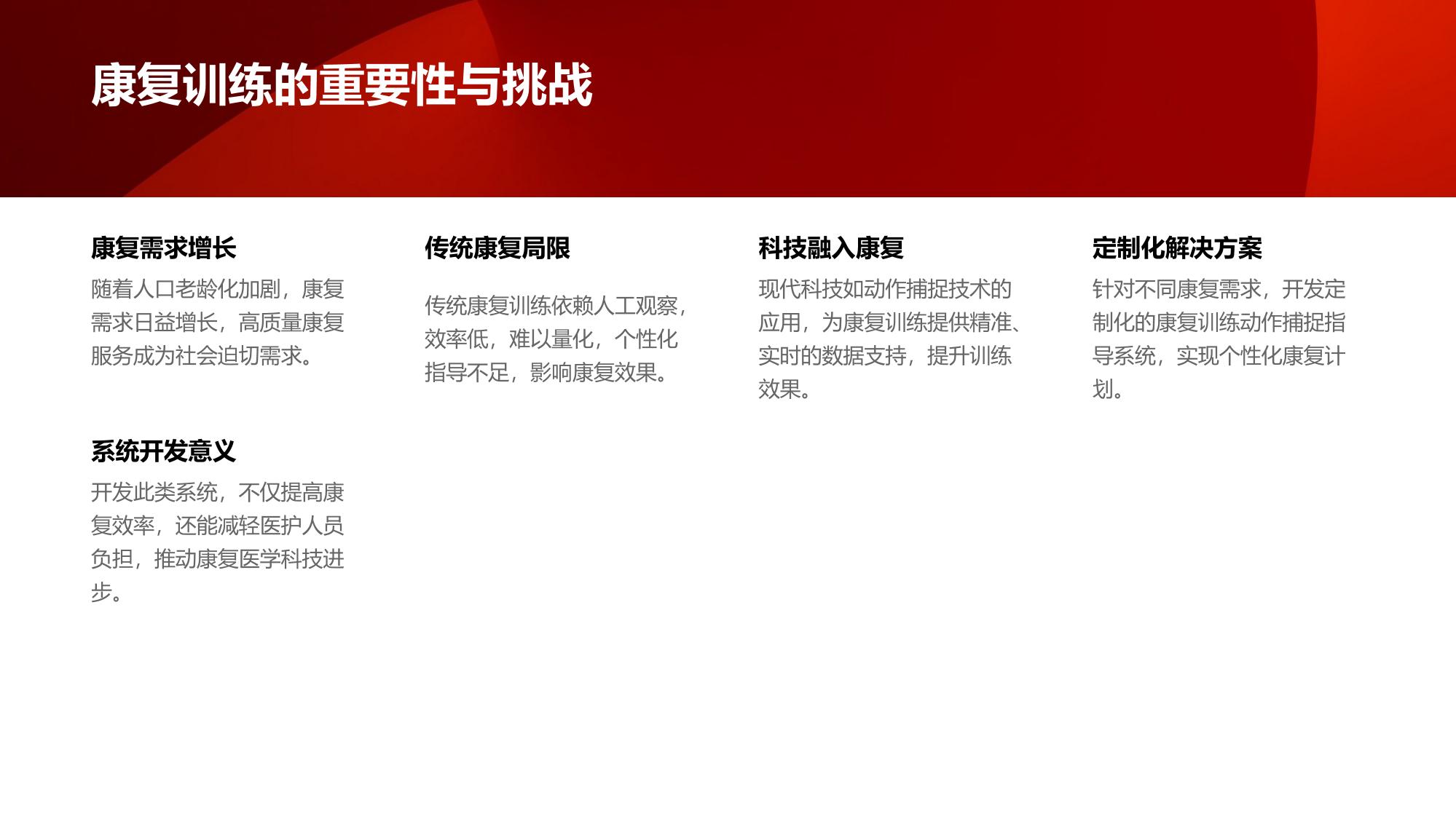 康复训练动作捕捉指导系统定制开发方案
