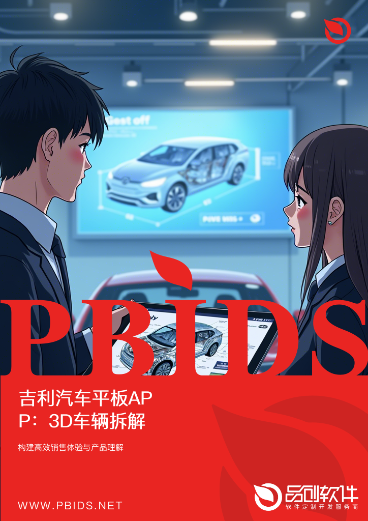 吉利汽车平板APP：3D车辆拆解展示销售辅助工具